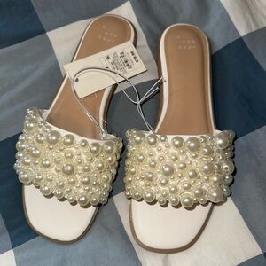 A New Day Tan and White Sandals